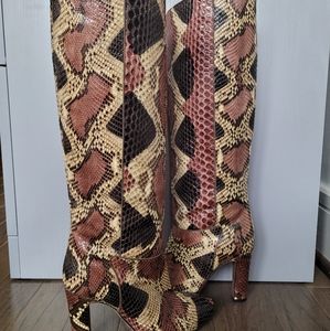 Valentino Snakeskin Knee-high Boots